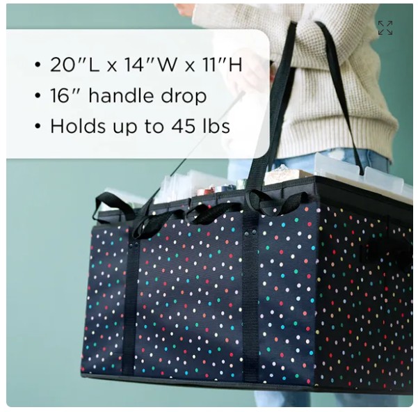 Deluxe Collapsible Bag- Rainbow Dot