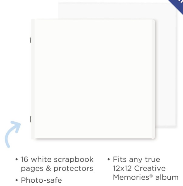 12x12 White Scrapbook Pages & Protectors (16 pack) - Image 2